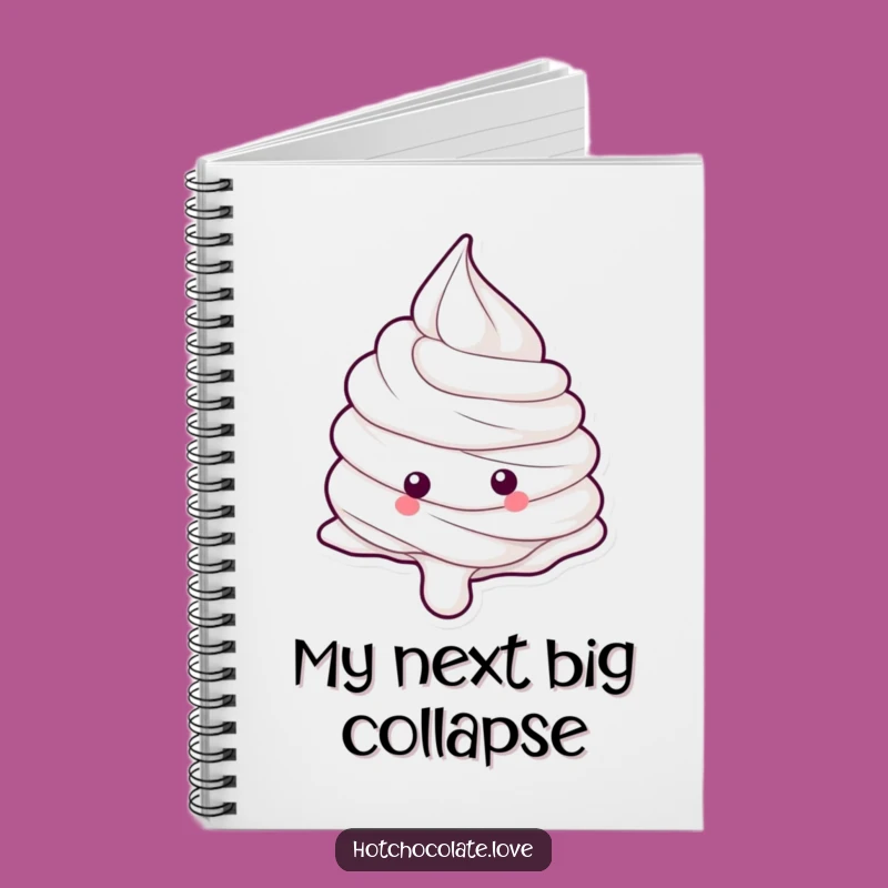 Funny Whipped Cream Dollop Rolling Down Notebook - Jot Down Laughs & Ideas Gift