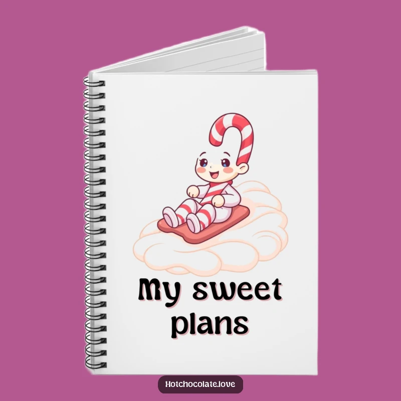 Funny Candy Cane Whipped Cream Notebook - Jot Down Sweet Notes