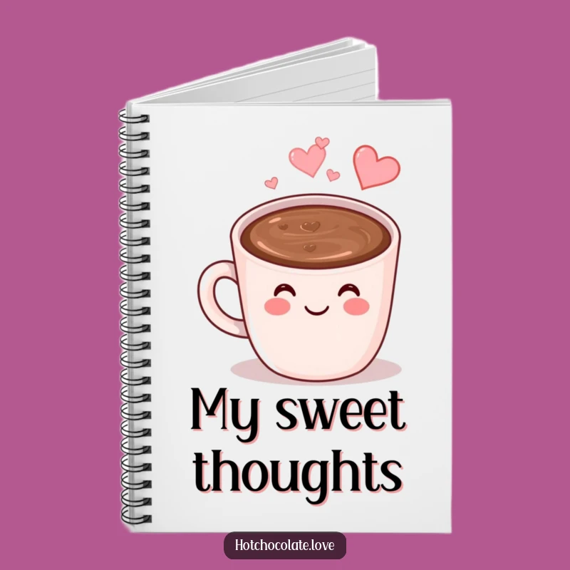Funny Hot Chocolate Notebook: Smiling Mug Journal, Heart Steam, Creative Gift