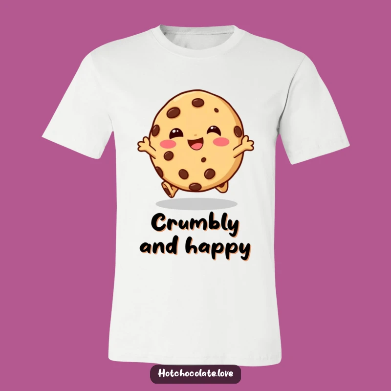 Funny Cookie Hop T-Shirt: Giggling Character Hopping, Hilarious Apparel for Cookie Fans