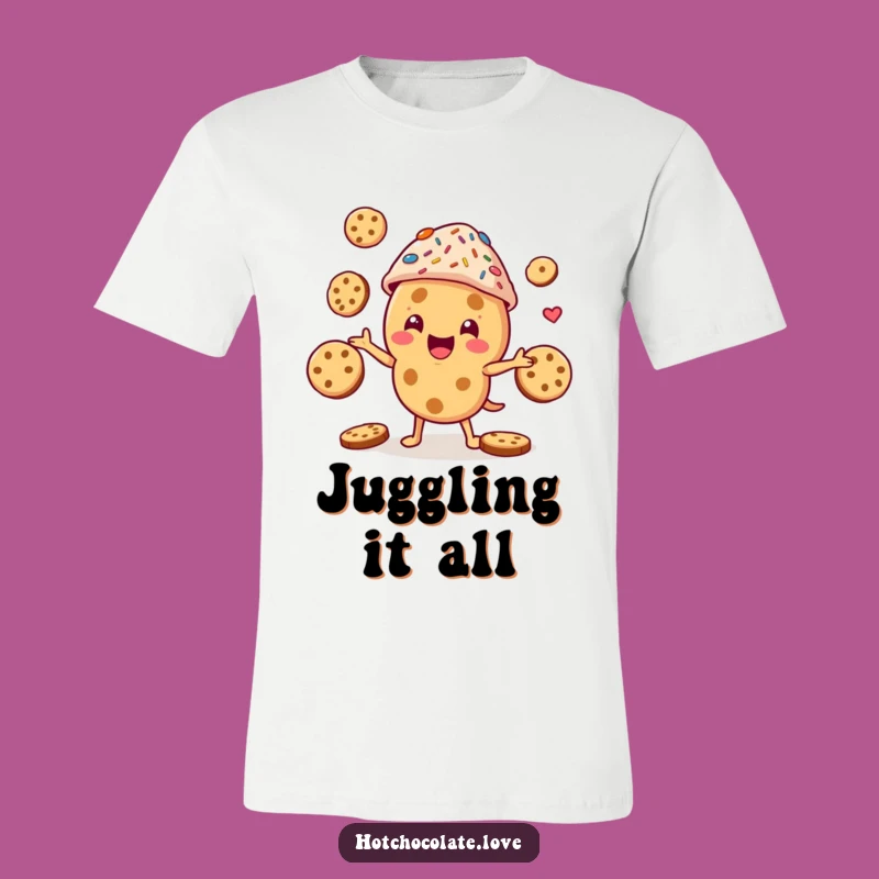 Funny Cookie Juggler Tee: Cheerful Sprinkle Hat Character Shirt, Great Funny Gift