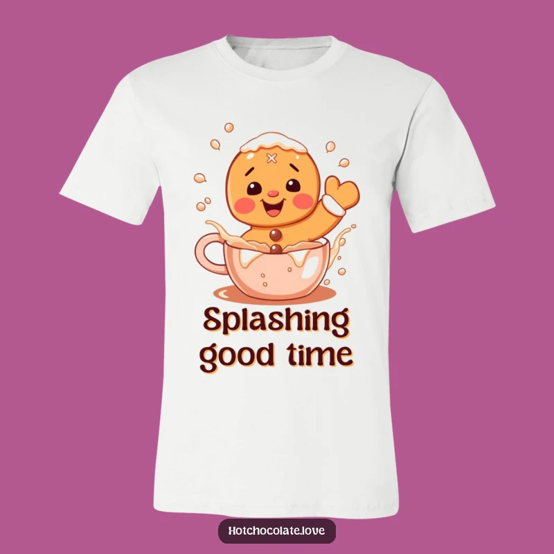 Funny Gingerbread T-Shirt: Hilarious Cocoa Splashing Character Apparel