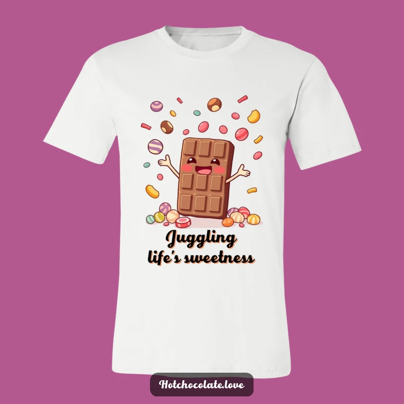 Funny Juggling Chocolate Bar T-Shirt - Wear Your Sweet Humor!