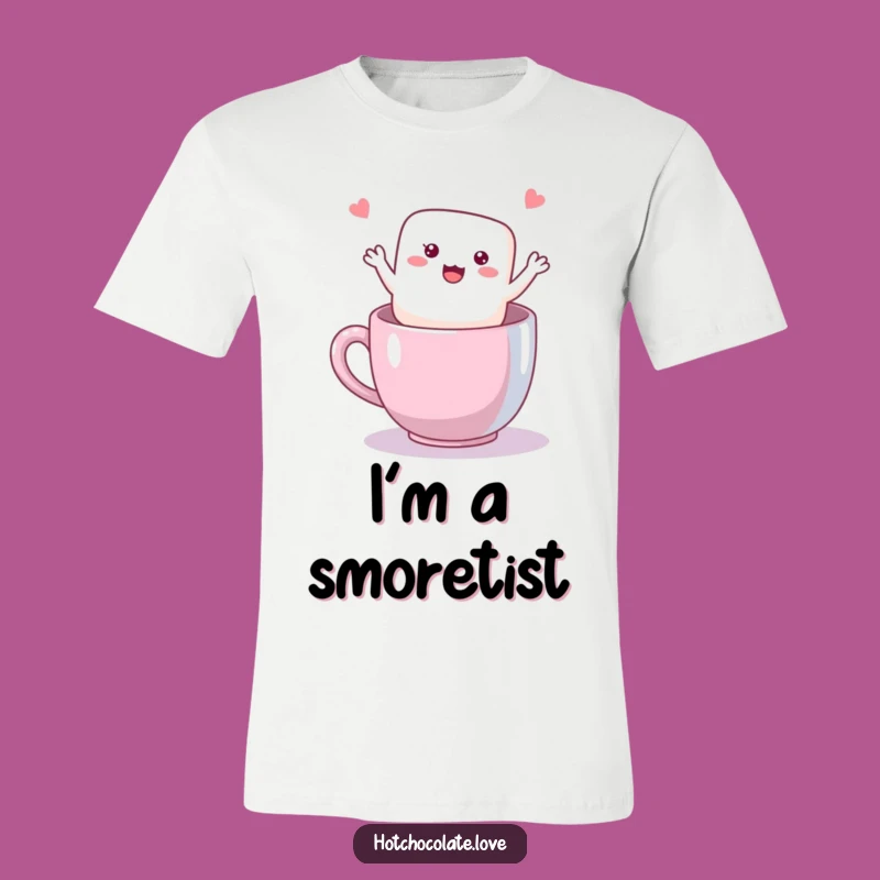 Funny Waving Marshmallow T-Shirt: Sweet S'mores Humor for Gift Giving