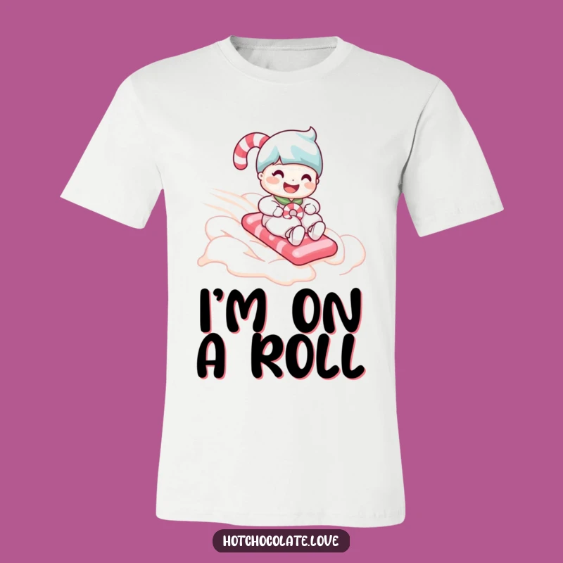 Funny Candy Cane T-Shirt: Hilarious Whipped Cream Slope Adventure - Comfy Holiday Apparel