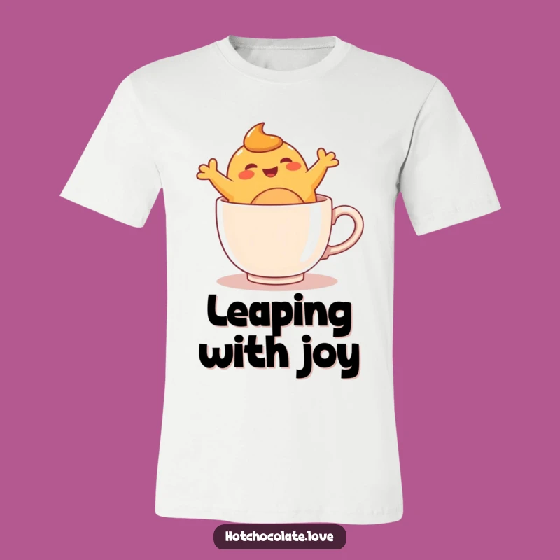 Funny Bouncing Caramel Blob T-Shirt - Cheerful Cartoon Character Apparel