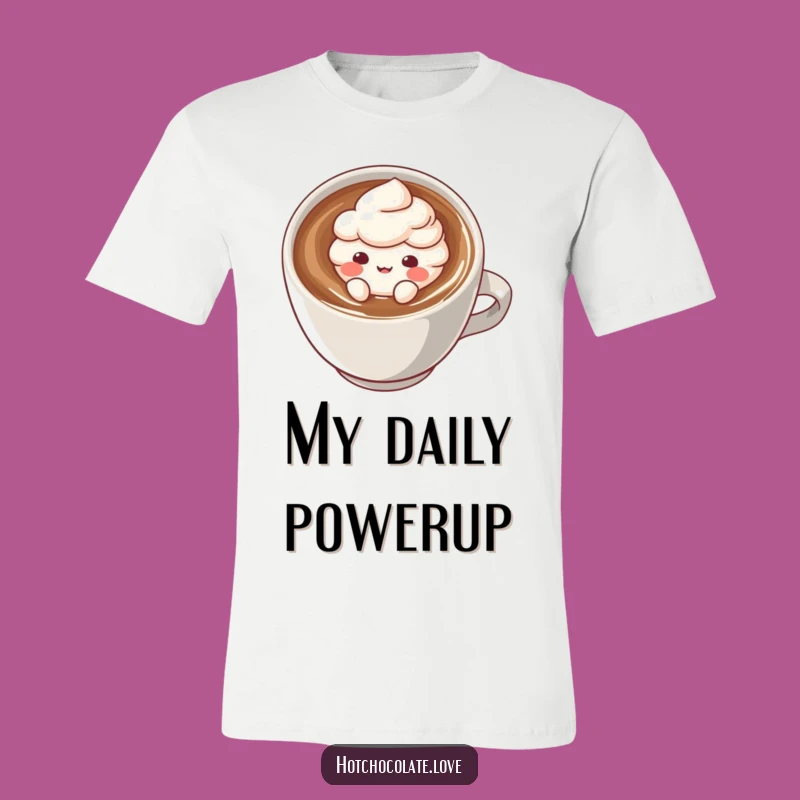 Funny Cocoa Puff T-Shirt: Playful Character Floating in Hot Drink, Hilarious Gift for Beverage Fans