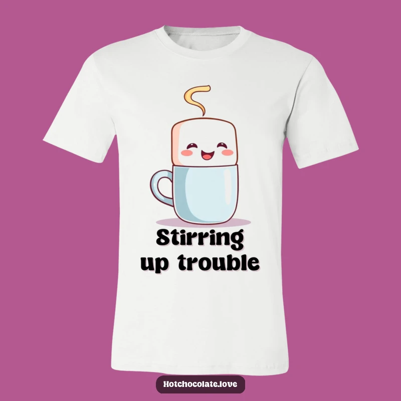 Funny Marshmallow Stirring T-Shirt - Joyful Drink Lover Tee