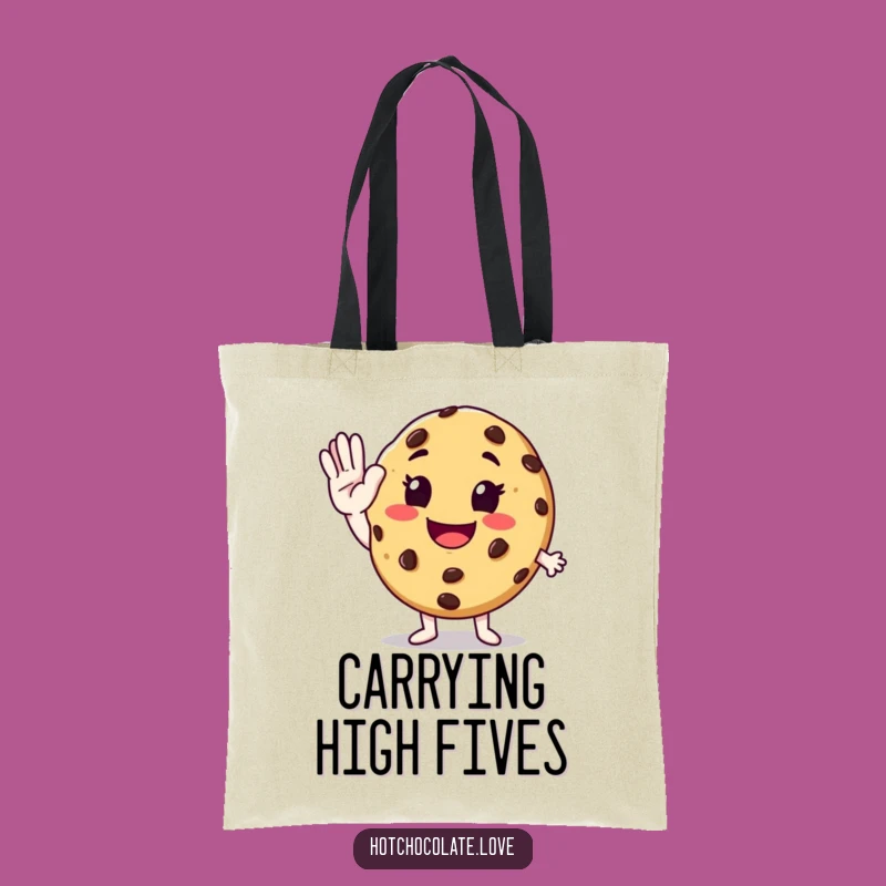 Funny High-Five Cookie Tote Bag - Carry Your Enthusiasm