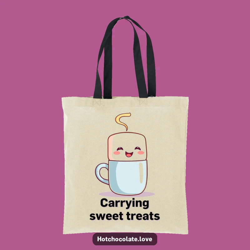 Funny Marshmallow Stirring Tote Bag - Carry Your Sweetness Around