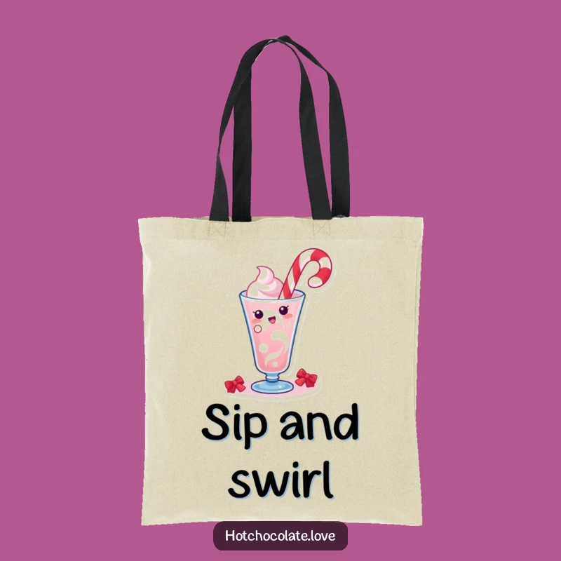 Funny Candy Cane Swirl Tote Bag: Carry Your Essentials with Holiday Cheer