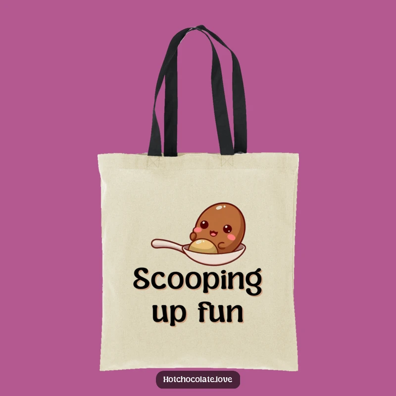 Funny Giggling Cocoa Bean Spoon Tote Bag - Chic & Humorous Gift