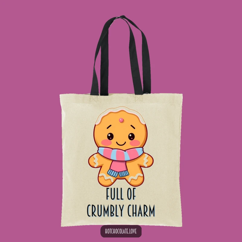 Funny Gingerbread Cookie Tote Bag: Carry Holiday Cheer with Scarf Style