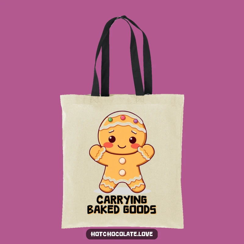 Funny Gingerbread Tote Bag: Clapping Cookie, Holiday Carry-All, Perfect Gift
