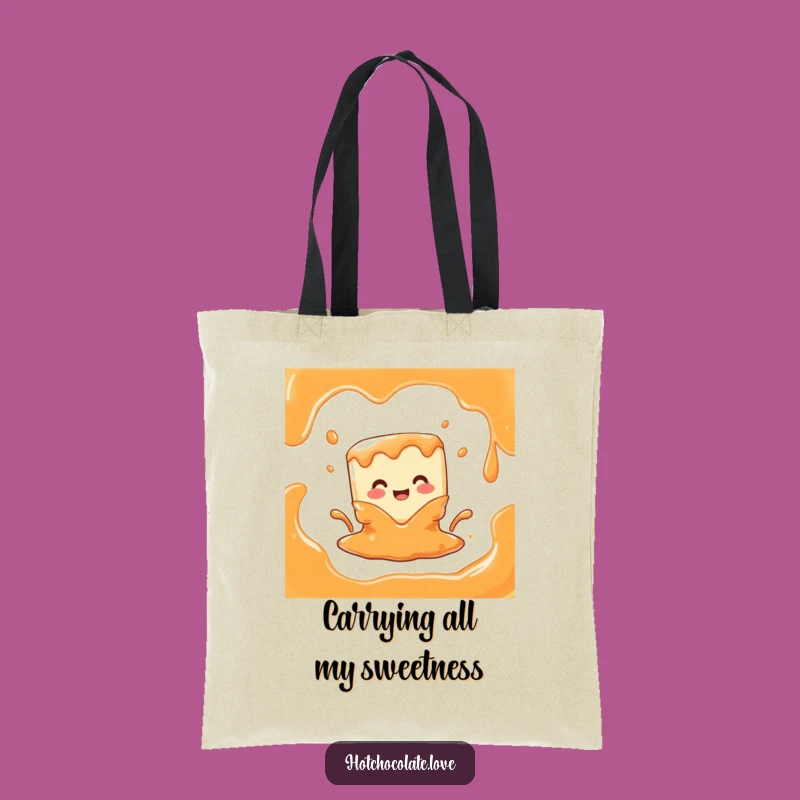 Funny Melting Caramel Cube Tote Bag: Carry Your Essentials with Sweet Humor