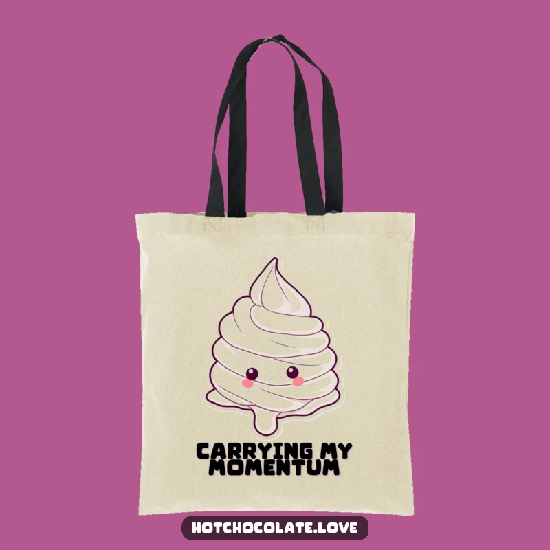 Funny Whipped Cream Dollop Rolling Down Tote Bag - Whimsical & Practical Gift